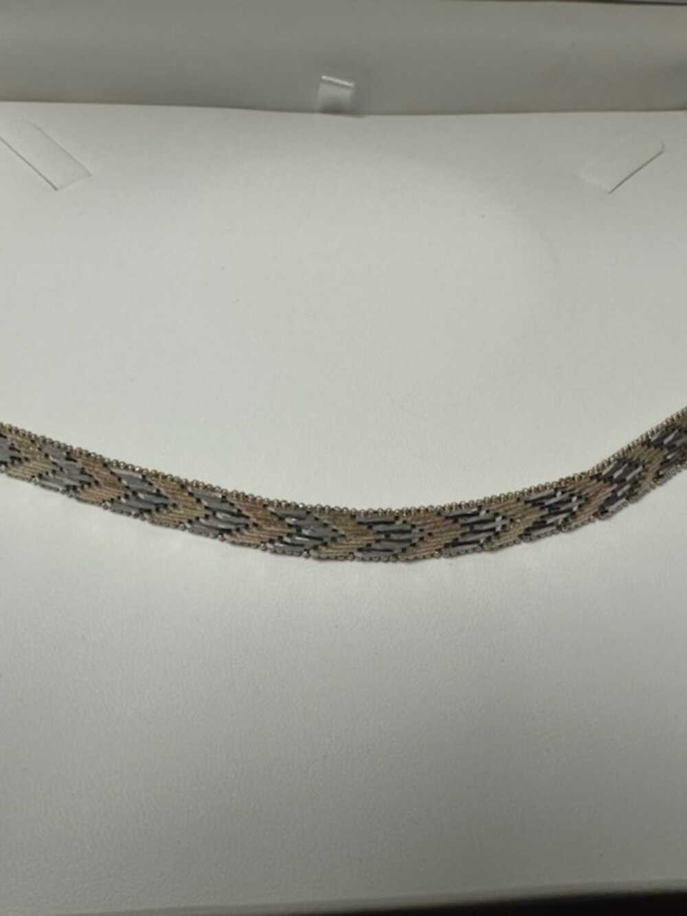 Vintage 925 Sterling Silver Woven Chevron Link Bracelet